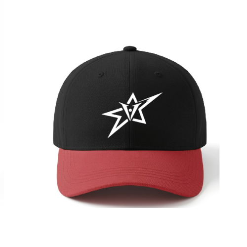 Gorra Curva V Star - Negro & Rojo